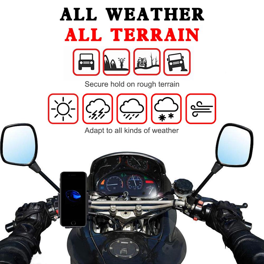 360 Degree 5W Motorcycle Wireless Charger Mount Waterproof For Iphone 12