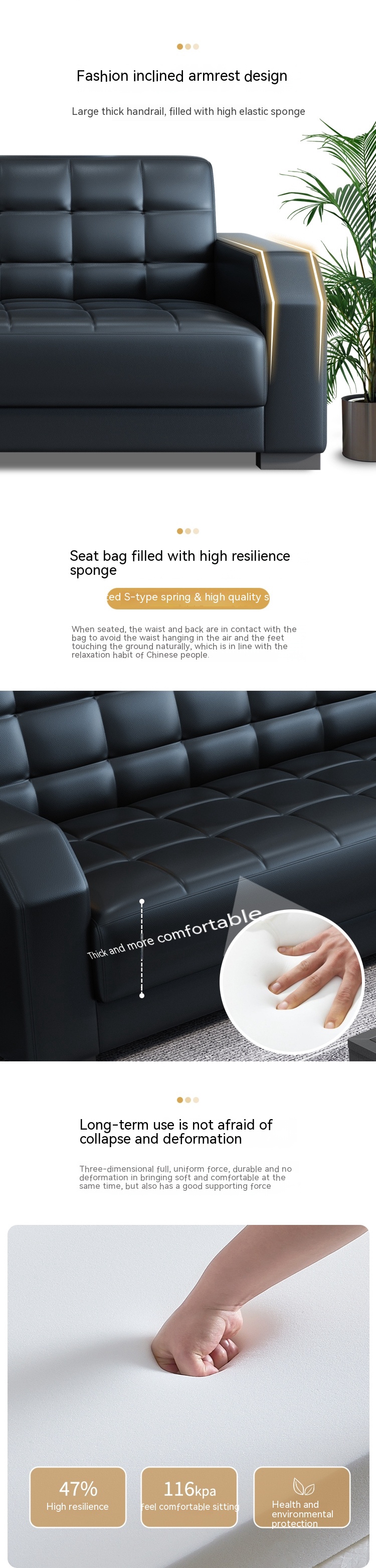 Modern Office Furniture Customized Leather Sofa Set Chinese Style Contemporary 2 Sets