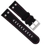 Nylon Oxford Waterproof Leather Watch Strap Bands 24mm Adjustable Two Piece