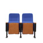 Dark blue Wooden Armrest Stain Resistant Folding Cinema Seats