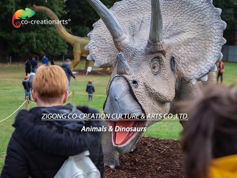 7M Dino Animatronic Realistic Tricratops Large Outdoor Dinosaur with Tail move