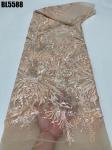Luxury ladys dress black handmade beaded bridal handmade bead fabric Bead lace