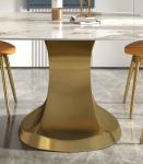 201 Stainless Steel Gold Collection luxury dining table 6 seater Shaped Base