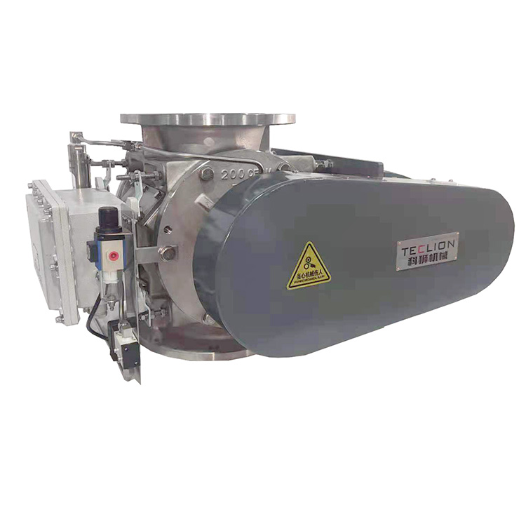 Pneumatic Rotary Airlocks Valve Vane Feeder For Spring Return Actuator