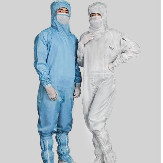 Anti Static Cleanroom Clothes Supplies , Polyester Conductive Filament Clean