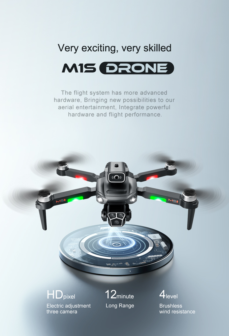 Remote Control M1s Drone with Gesture Photo Mv Video Wifi Obstacle Avoidance 4k Hd Camera Gps Foldable Quadcopter Toy