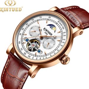 Quality Business Mechanical Skeleton Watch Gold Case Elegant Appearance wholesale