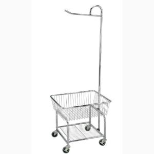 Quality Laundry Trolley Hotel Display Stand With Wire Basket Dolly Chrome wholesale