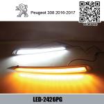 Peugeot 308 DRL LED Daytime driving turn signal Lights lamps aftermarket