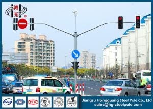 Quality S355J2G3 Red Green Automated Traffic Light Pole , Traffic Sign Pole wholesale