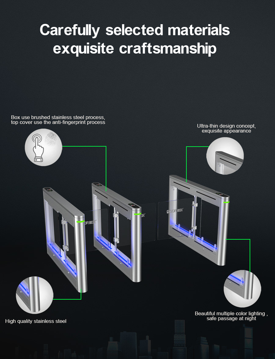Half Height Turnstile Security Doors Anti Fingerprint
