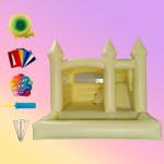 Inflatable White Wedding Bounce House with Blower PVC Bouncy Castle Jumping Bed