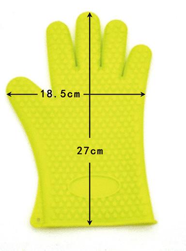 High Temperature Resistant Silicone Oven Gloves With Fingers Fashion Design , 18