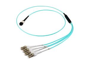 Quality 8 Core Male Female OM3 MPO Fanout Breakout MPO / MTP To LC wholesale