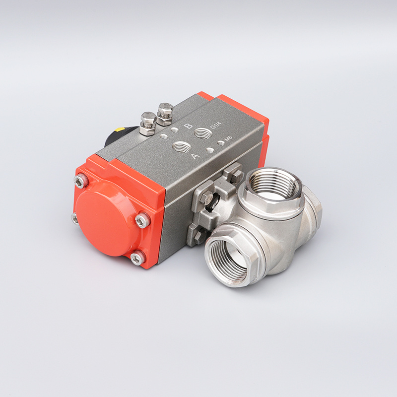 3 Way Valve and Actuator Thread T Type Full Port High Platform