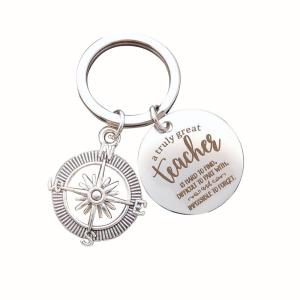 Quality Stainless Steel Custom Shaped Keychians Teacher'S Day Thanksgiving Key Chain Pendant wholesale