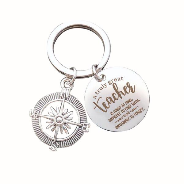 Stainless Steel Custom Shaped Keychians Teacher'S Day Thanksgiving Key Chain