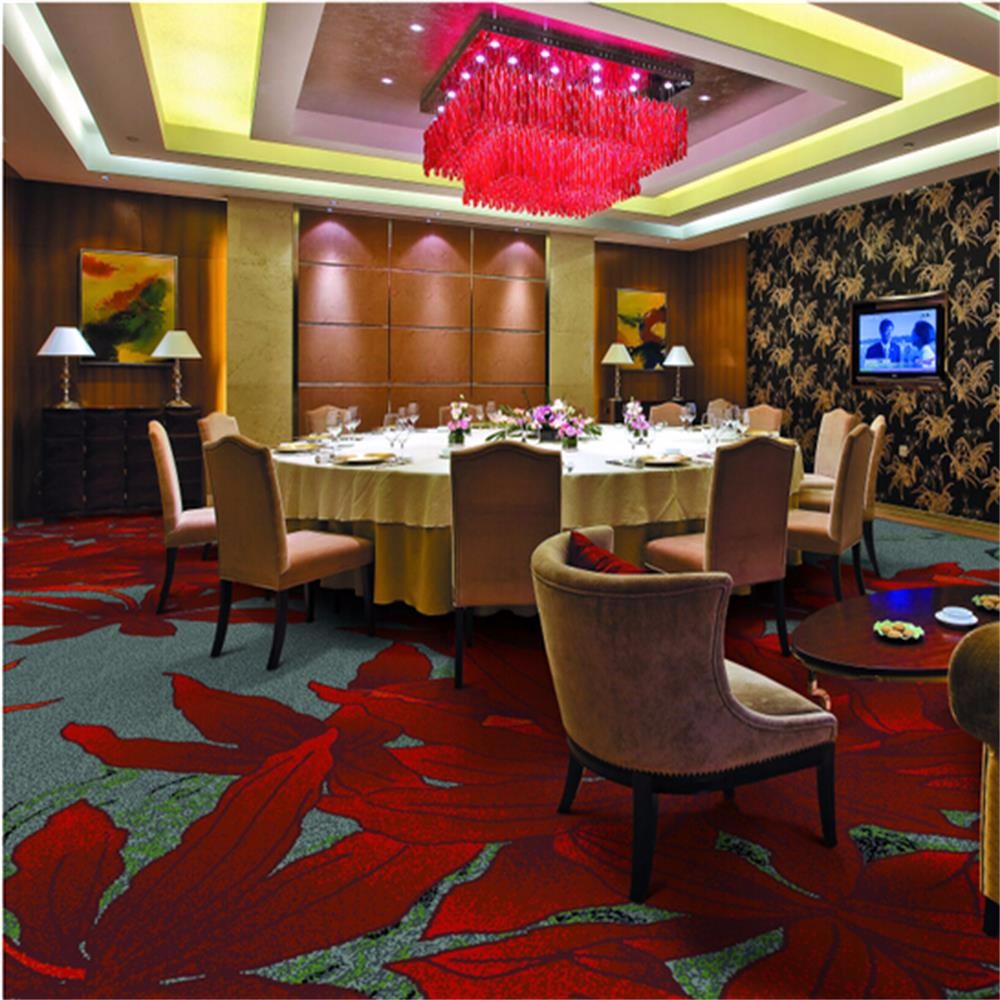 Red Axminster commercial boardroom carpet