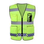 Customized Logo Accepted 100% Polyester Led Flash Light Reflective Safety Vest