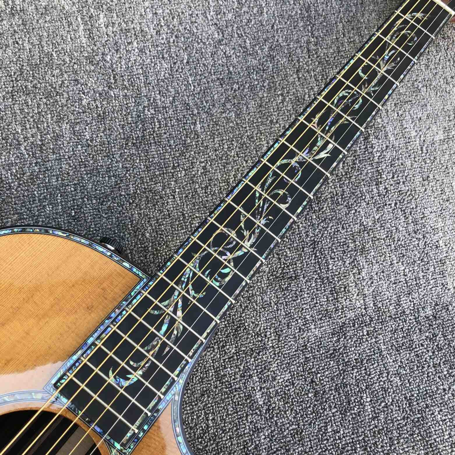 41 inch Solid Spruce top PS14 acoustic guitar,Cocobolo Back and sides,Real abalone Ebony fingerboard TY acoustic Guitar