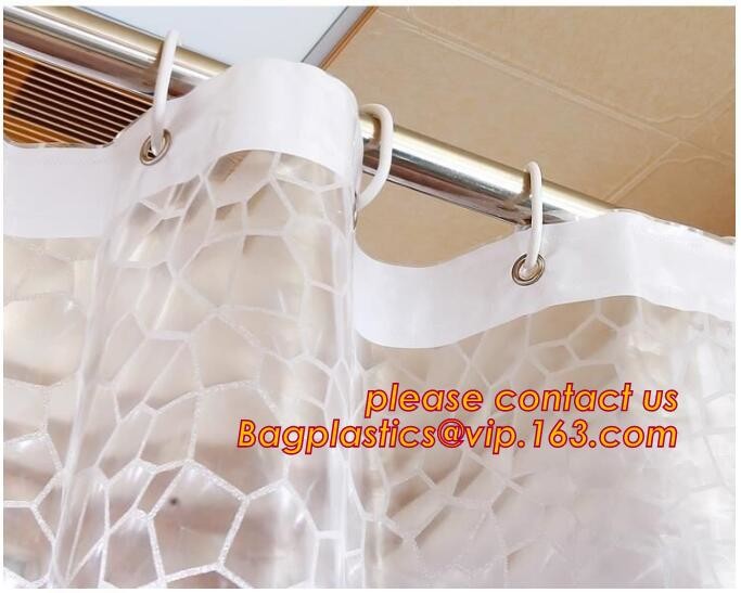 SCENERY PRINTING POLYESTER SHOWER CURTAIN, custom 3d eva shower curtain for bathroom, Popular cotton hooks polyester tex