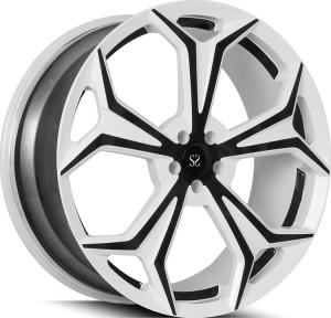 Quality Custom 1 Piece Forged Alloy Rims Land Rover Defender 22x9.5 White Face + Black Spokes wholesale