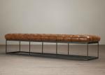 Antique French Style Metal Wood Bench Stool For Home Living Room