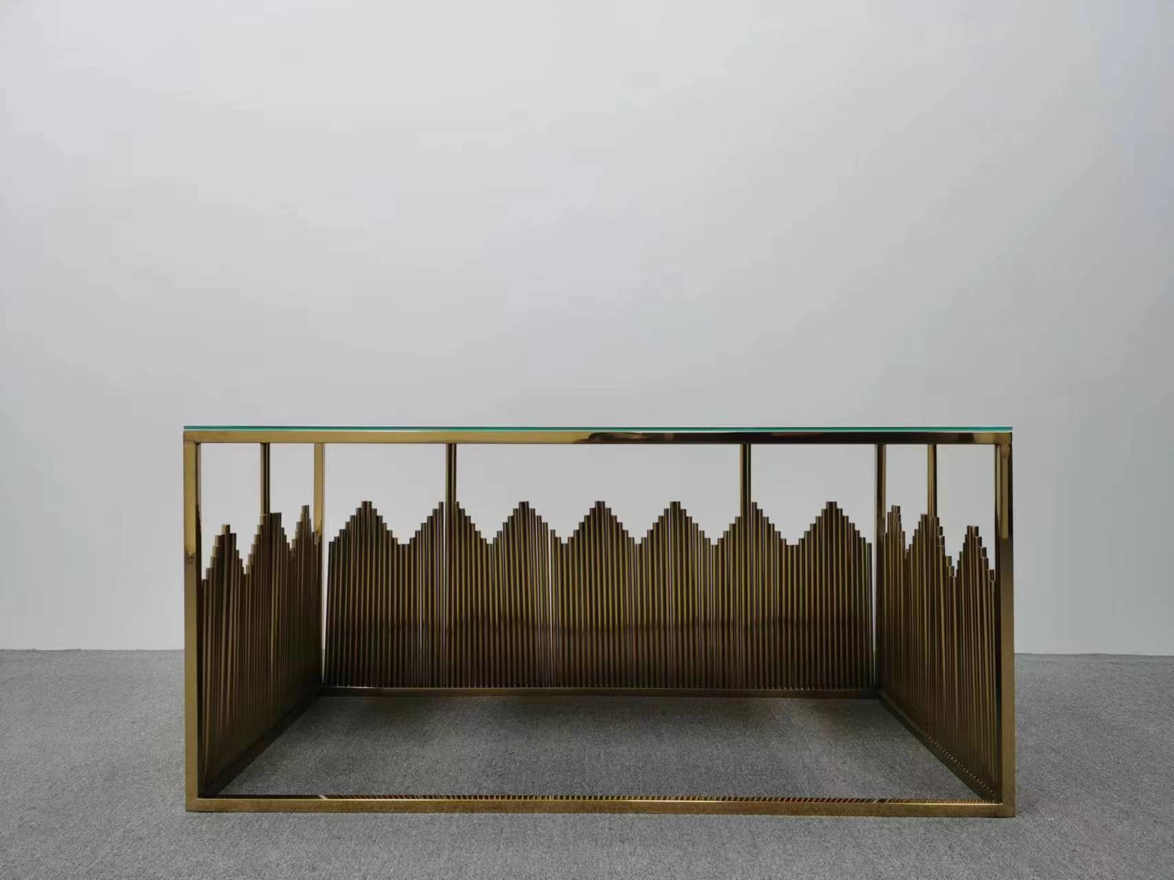 New model Rectangle Stainless Steel Party Event Gold Wedding Table