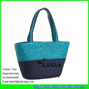 Quality LUDA wholesale striped summer lady hand bag wheat straw basket bag wholesale