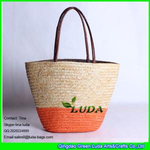 Quality LUDA striped straw handbag handmade rushes straw bag wholesale
