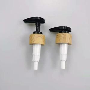 Quality Non-Refillable Shampoo Bottle Lotion Pump 24/410 28/410 with Bamboo Printing Lid wholesale