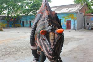 Quality Soft Silicone Rubber Realistic Dinosaur Costume , Realistic Raptor Suit wholesale