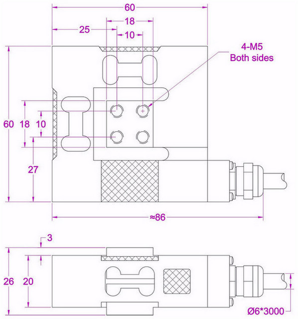 triaxial load cell 1000N