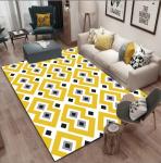 Simple North European Geometric Polyester Fiber Floor Carpets For Living Room