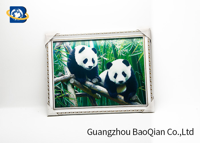 House Wall Printing 3D Lenticular Pictures Cute Cat / Panda Animal Flip Image