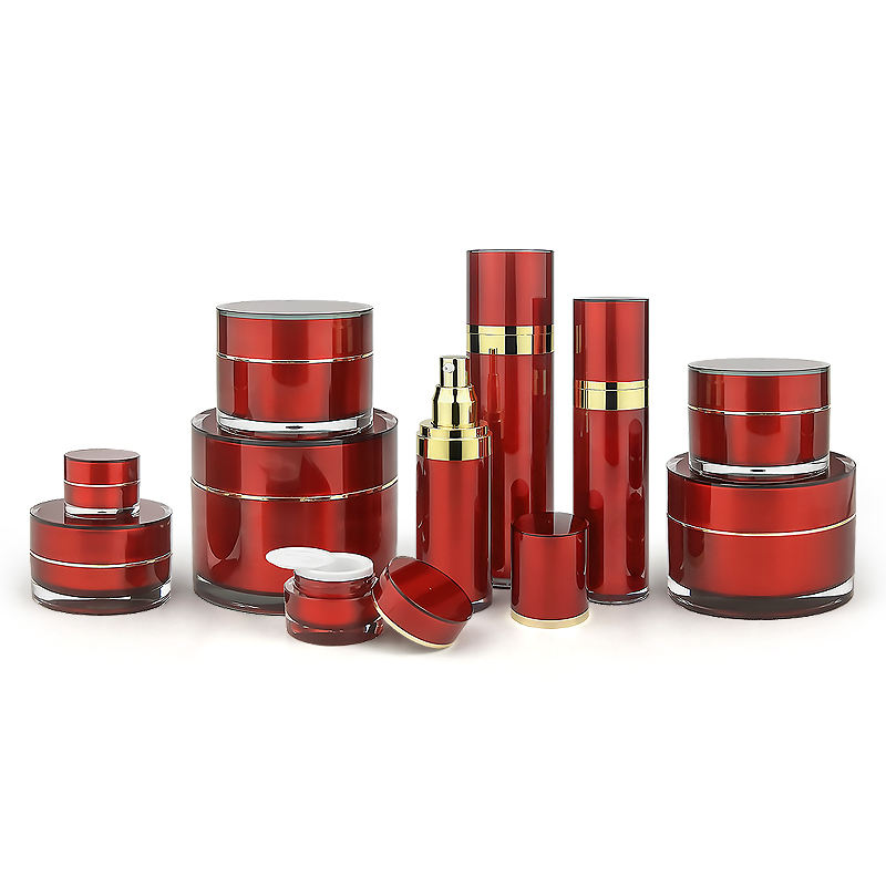 Wine Red Round Acrylic Packaging Jars For Cosmetics Luxury PMMA Cream Packaging Jar