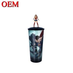 Quality Customized Cute Plastic Topper Character Cup Topper Figurine oem cartoon figure cup wholesale