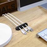 LFGB Practical Silicone Cable Clip, Desk Cable Manager Silicone USB Cable