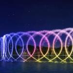 Best price multicolored led light 3d swing digital nozzle fountain
