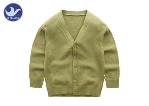 Quality Basic V Neck Boys Cardigan Sweater / Cotton Kindergarten Uniform wholesale