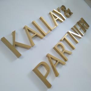 Quality Interior Office Door Metal Letter Sign Polished Brushed SS304 Electro Plating wholesale