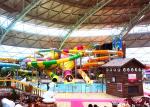 Anti Fade Commercial Spiral Water Slide For Indoor Resort Fiberglass Slide Rides