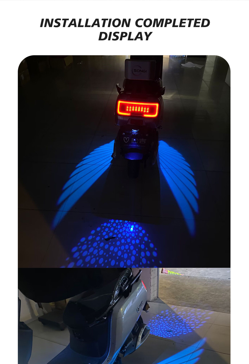 Cool Angel Wing Blue White Red Color Motorcycle Projector Lights