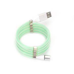 Quality Pogo Pin LED Lighting Luminous USB Magnetic Charging Cable Coiled Rope 100cm wholesale
