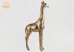 Gold Leaf Fiberglass Giraffe Sculpture Standing Animal Figurines Table Statue