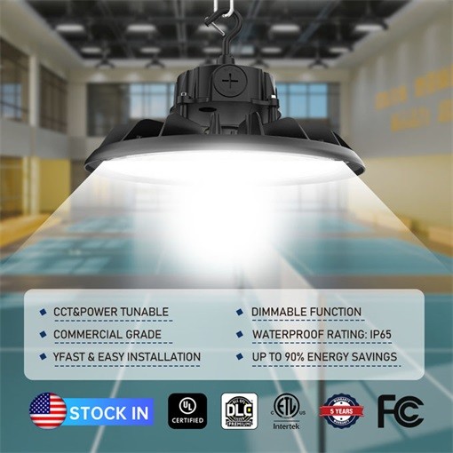 USA In Stcok UFO Led High Bay Lights 200W 3CCT Adjustable Highbay Light Industrial Lighting Commercial