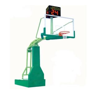 Quality Arm Length 3.35M Basketball Hoop Stand With Toughened Glass Backboard Material wholesale