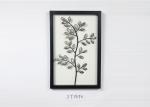 Metal Gold Leaves Black Rectangle Wooden Frame Wall Art Decoration For Home