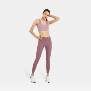 Quality Antibacterial Seamless Fitness Sportswear High Waist Yoga Pants And Bra wholesale