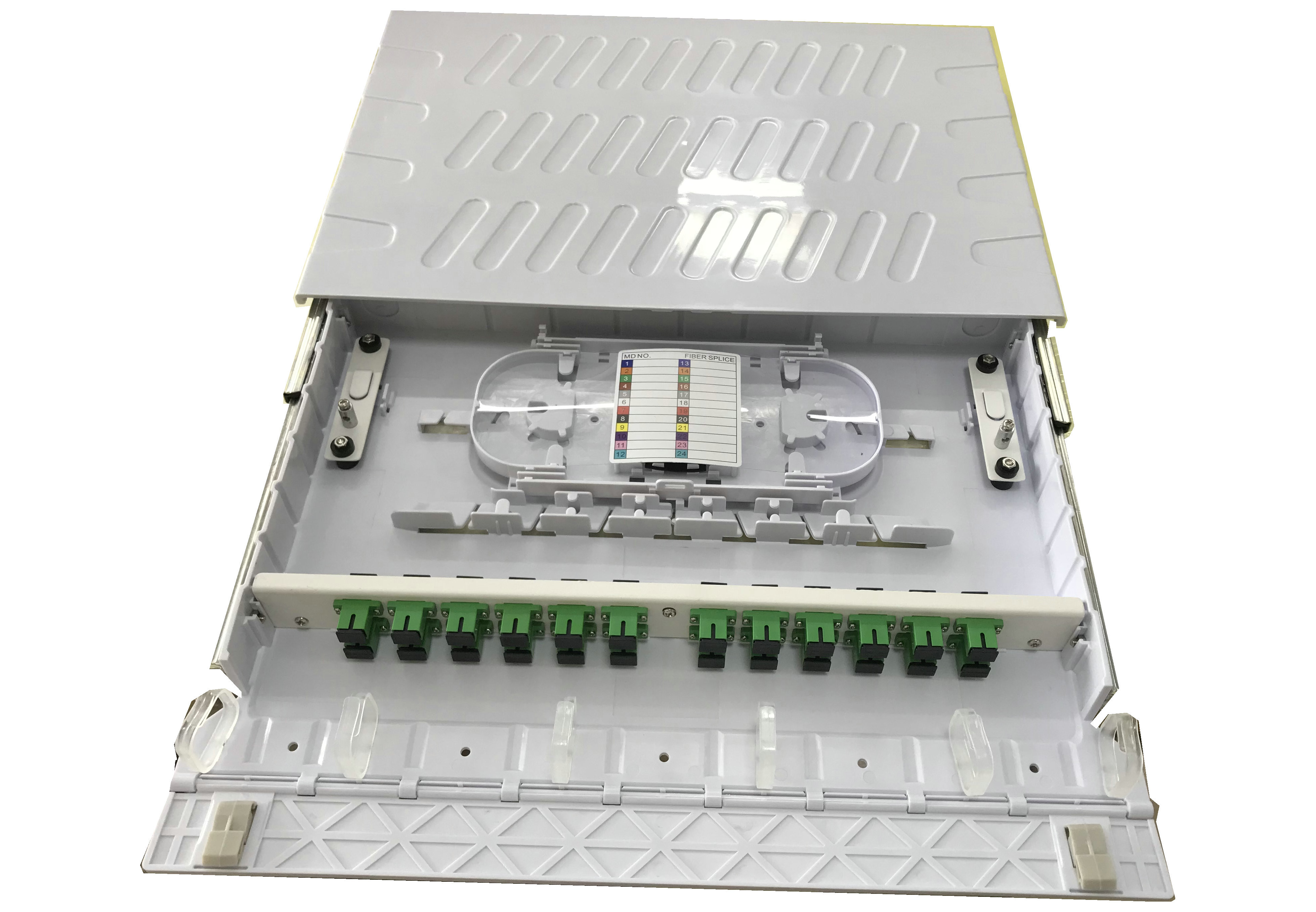 48fo Plastic Fiber Optic Patch Panels 2U FTTB 19 Inch 96 Cores CATV LC